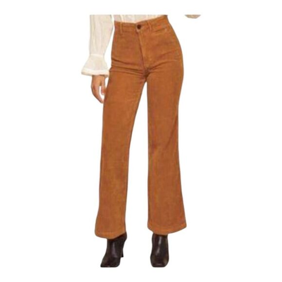 Reformation Mick High Rise Corduroy Wide Leg Pants Brown - Picture 10 of 13